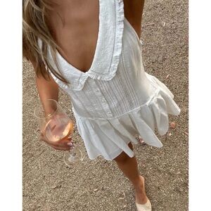 Zara babydoll embroidery mini dress
